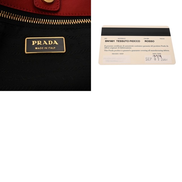 PRADA Rion Red Bow Handbag - Picture 10 of 10